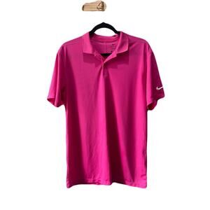Nike Dri-FIT Polo Men's Medium Pink Golf Lightweight Moisture Wicking Size M